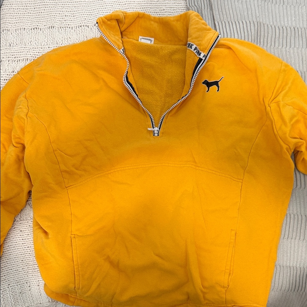 Yellow PINK Quarter-Zip Pullover